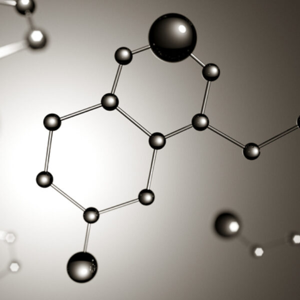 3d illustration. Model of dopamine molecule, Hormone of Happiness.