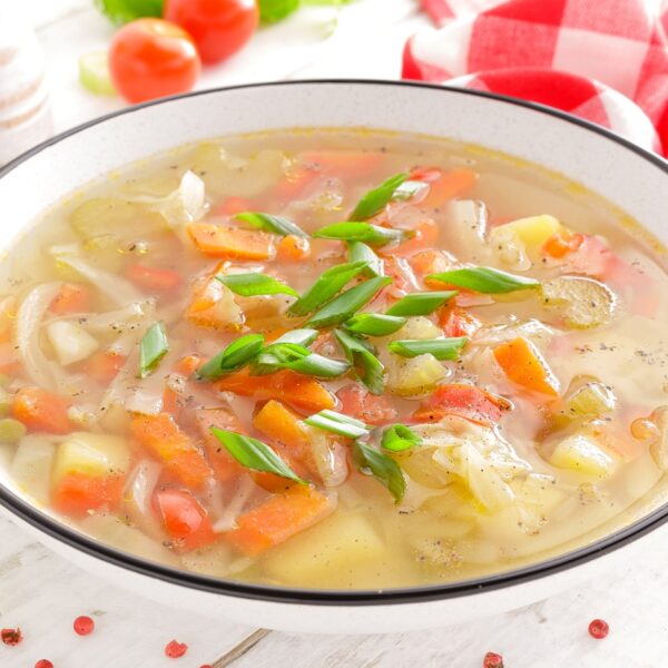 91. Comida 2. Sopa de verduras y bisteces encebollados